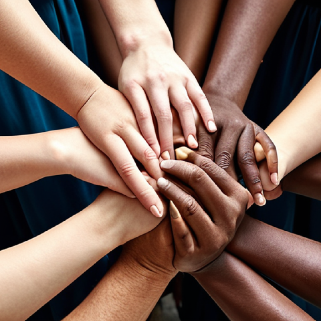 ** Diverse group of people supporting each other, symbolizing encouragement and shared experiences.

**